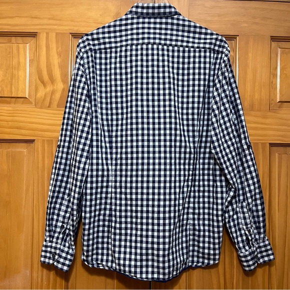 Ted Baker London Navy/White Checked Shirt Size Small - Picture 3 of 11